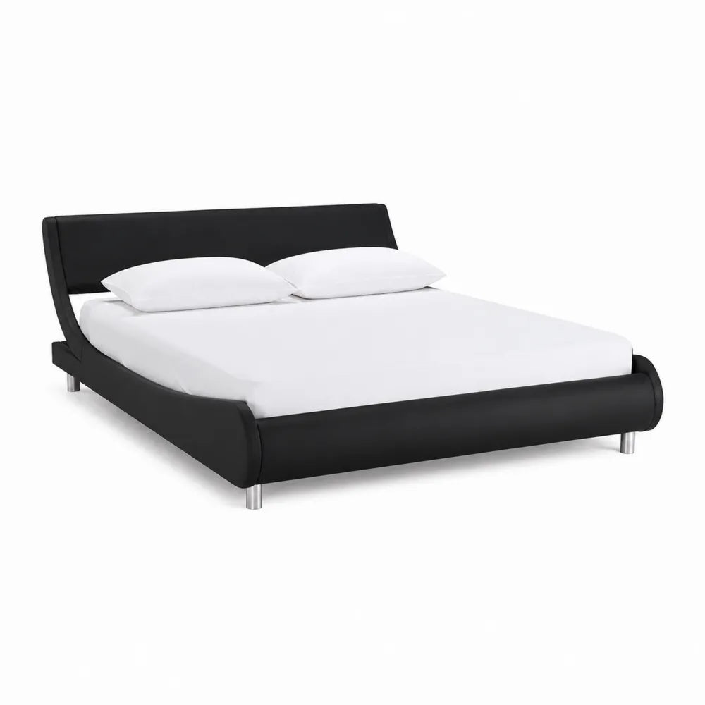Doppelbett mit Kunstleder und Metallfüßen 200x180 cm