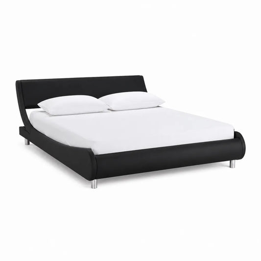 Doppelbett mit Kunstleder und Metallfüßen 200x180 cm