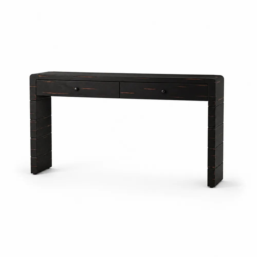 Konsolentisch Schwarz Kiefernholz 120x40x75 cm