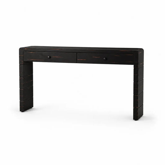 Konsolentisch Schwarz Kiefernholz 120x40x75 cm