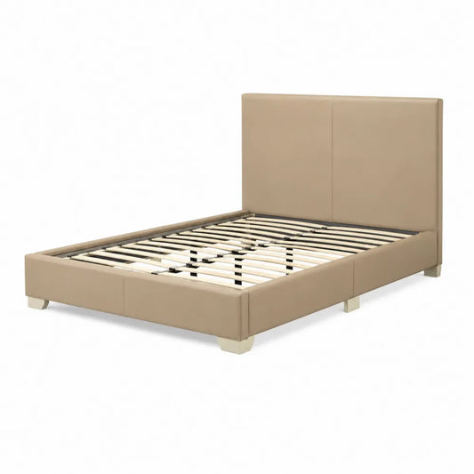 Doppelbett Kunstleder Beige 200x160 cm
